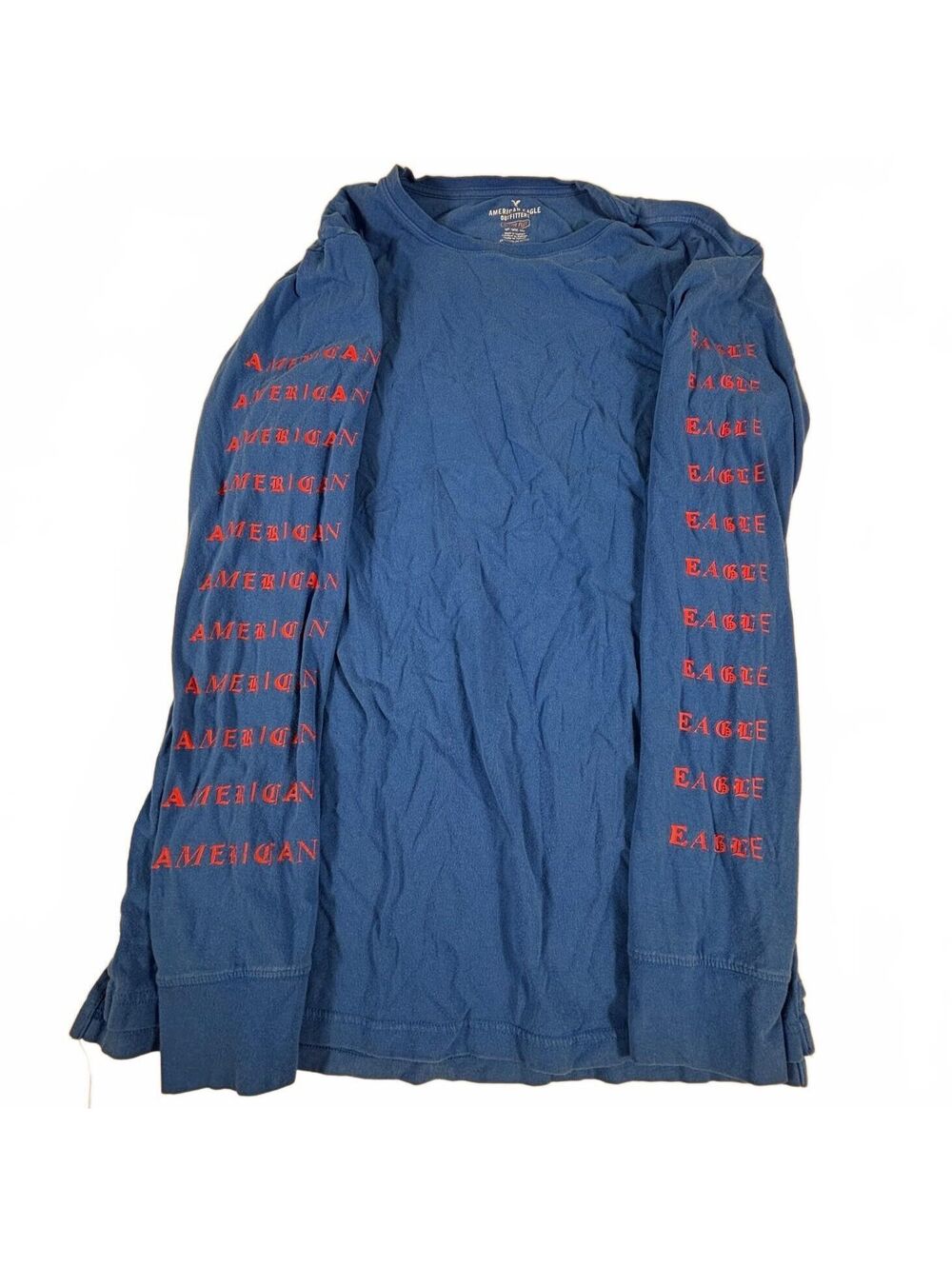 American Eagle Men's Active Flex Royal Blue Long Sleeve Graphic T-Shirt M
